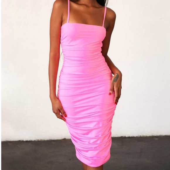 barbie pink bodycon dress